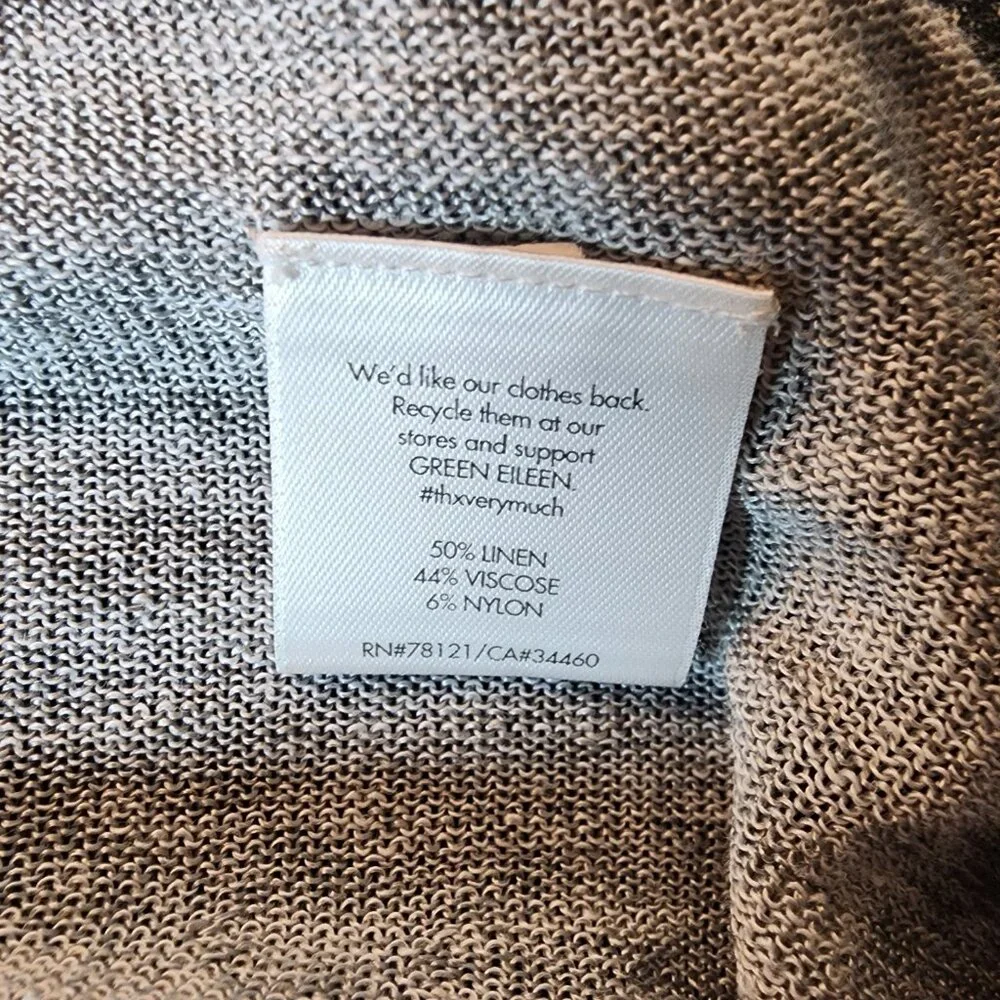 Eileen Fisher Cardigan Sweater Long Sleeve Heather Gray Sz Small Minimalist